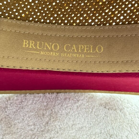 Bruno Capelo  Mens 7.5" 75/8 Straw Amish Hat X-Large Tan & Red Farmer Style - Picture 7 of 12